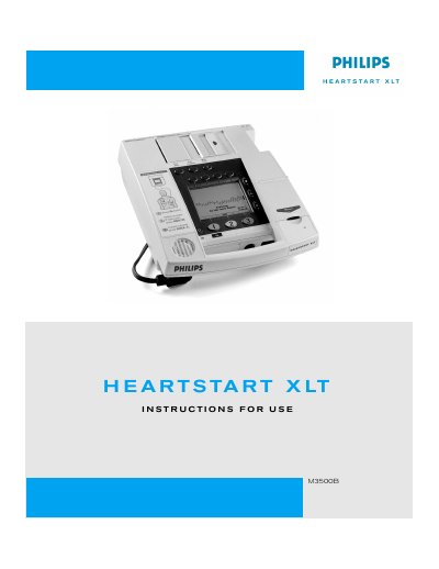 Philips M3500B HeartStart XLT Instructions for Use - cover page