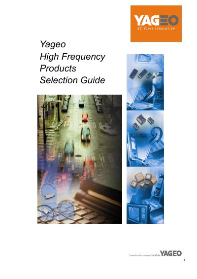 Yageo High Frequency Products Selection Guide - cover page