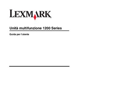 Lexmark 1200 Series Multifunction Unit User Guide - cover page