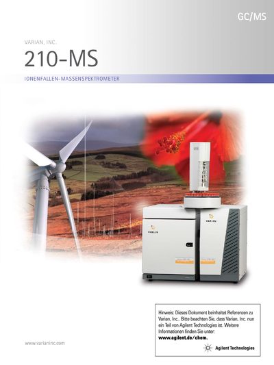 Agilent 210-MS Ion Trap Mass Spectrometer Product Leaflet - cover page