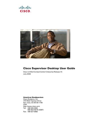 Cisco Supervisor Desktop User Guide for Unified Contact Center Enterprise Release 7.5 - cover page
