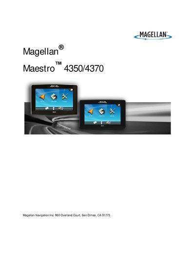 Magellan Maestro 4350/4370 User Manual - cover page