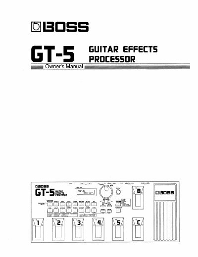 BOSS GT-5 Processor Owner's Manual - cover page