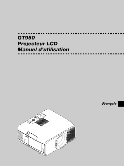 NEC GT950 Projector User Manual - cover page