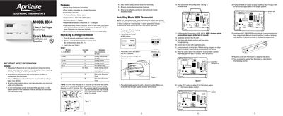 Aprilaire Model 8334 Electronic Thermostat User Manual - cover page