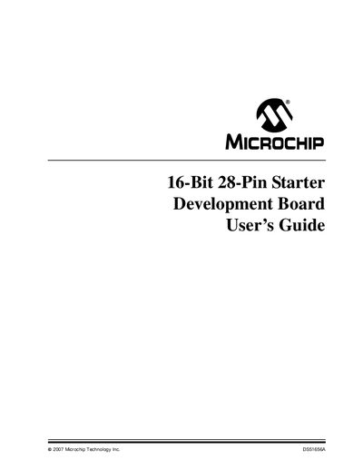 Microchip 16-Bit 28-Pin Starter Development Board User Guide - cover page