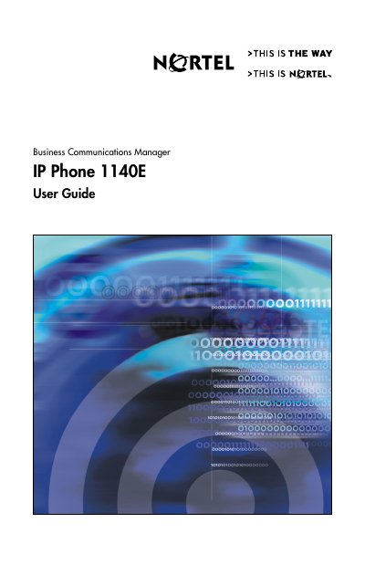 Nortel 1140E IP Phone User Guide - cover page