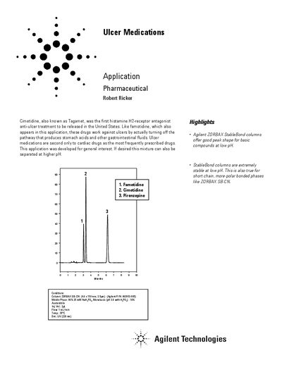Agilent Application Note: Ulcer Medications Analysis - cover page