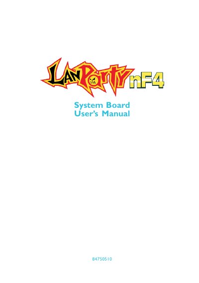 LANPARTY nF4 Motherboard User Manual - cover page