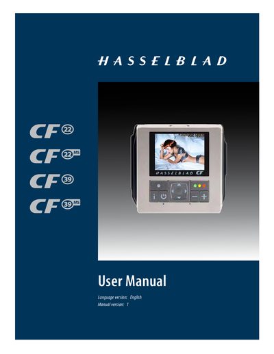 Hasselblad CF22 User Manual - cover page