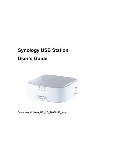 Synology USB Station User Guide - cover page
