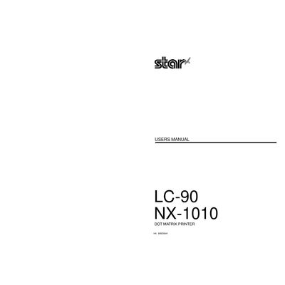 Star LC-90/NX-1010 User Manual - cover page