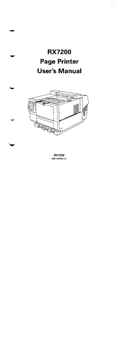Fujitsu RX7200 Page Printer User Manual - cover page