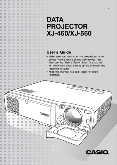 CASIO XJ-460/XJ-560user manual - cover page