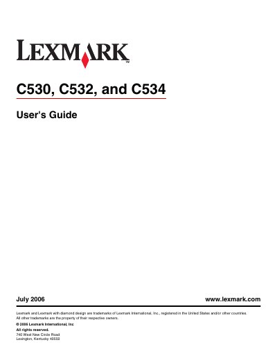 Lexmark C530 C532 C534 Printer User's Guide