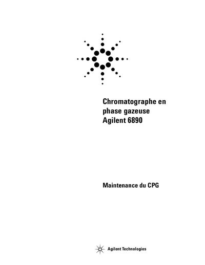 Agilent 6890 Gas Chromatograph Maintenance Manual - cover page