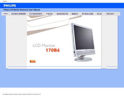 Philips 170P6 LCD Monitor Electronic User Manual - cover page