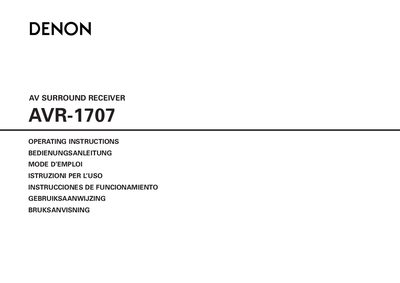 Denon AVR-1707 AV Receiver Operating Instructions - cover page