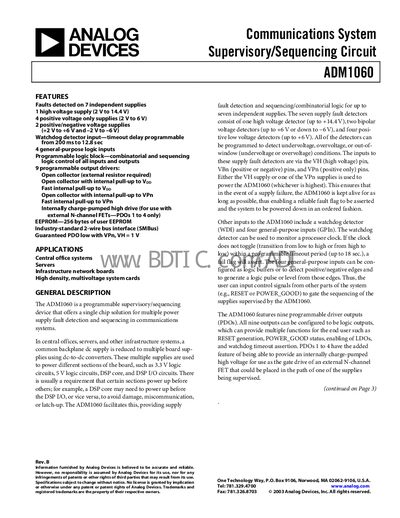 Analog Devices ADM1060 Datasheet - cover page
