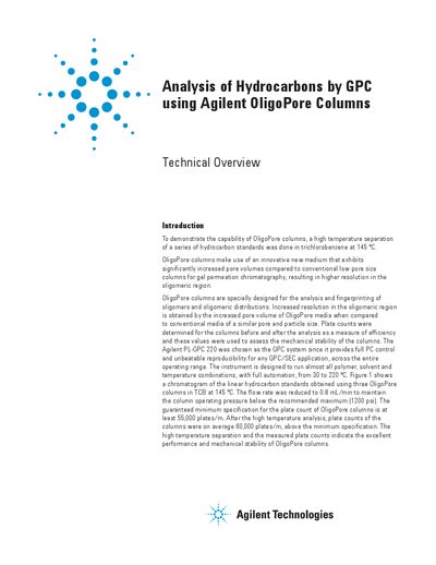 Agilent OligoPore Columns Technical Overview - cover page