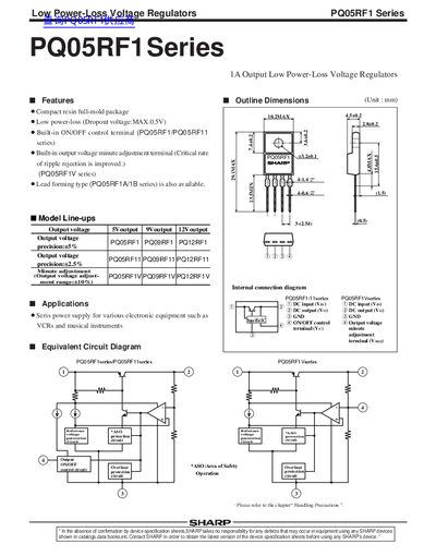 SHARP PQ05RF1 Series Manual - cover page