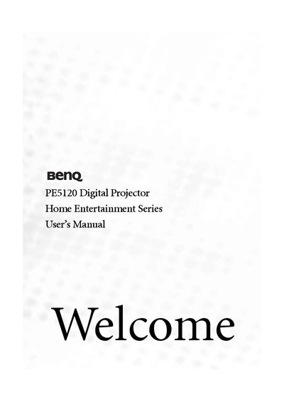 BenQ PE5120 Digital Projector User Manual - cover page