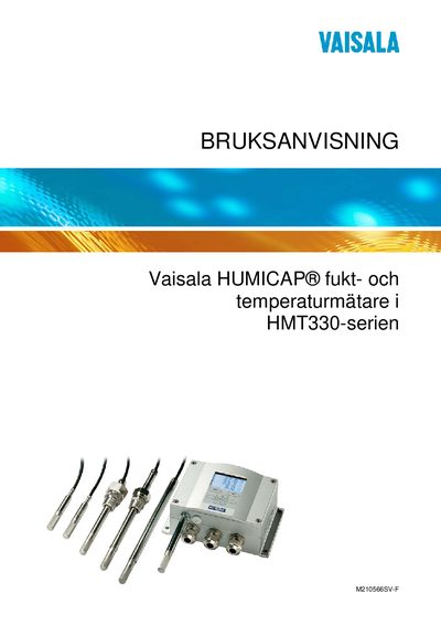 VAISALA HMT330-serien - cover page