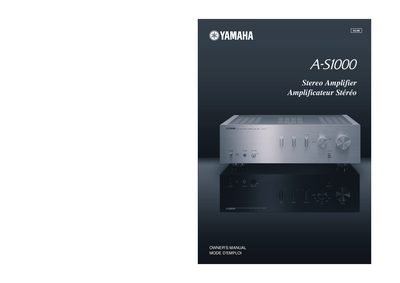 Yamaha A-S1000 Stereo Amplifier Owner's Manual - cover page