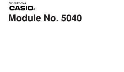 Casio 5040 Watch User Manual - cover page
