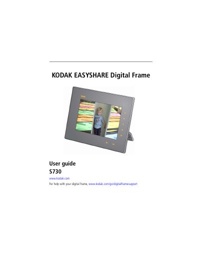 Kodak EasyShare Digital Frame S730 User Guide