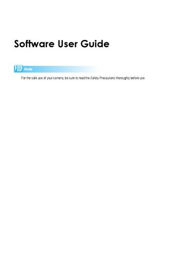 DSC 724 Camera Software User Manual - cover page