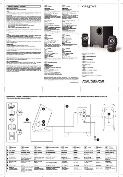 Creative A220/SBS A220 Quick Start Guide - cover page