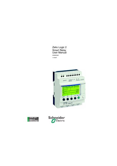 Schneider Electric Zelio Logic 2 Smart Relay User Manual SR2MAN01 - cover page