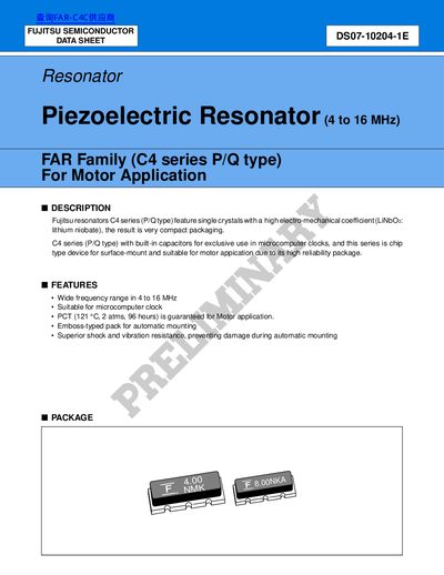 Fujitsu C4 series (P/Q type) Resonator Handbook - cover page