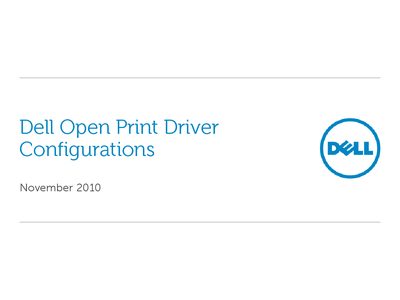Dell Open Print Driver Configurations Manual - cover page