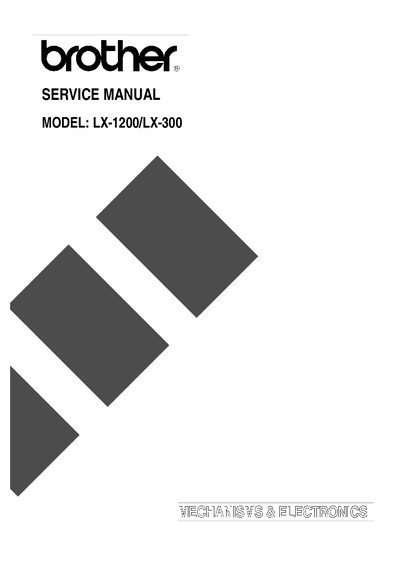 Brother LX-1200/LX-300 Service Manual - cover page