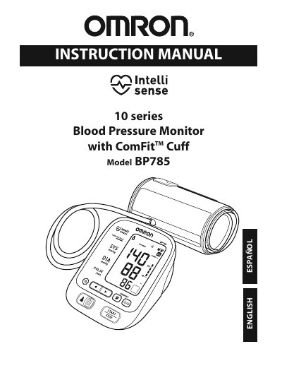 Omron BP785 Blood Pressure Monitor Instruction Manual - cover page