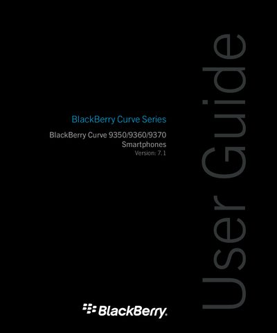 BlackBerry Curve 9350/9360/9370 User Guide - cover page