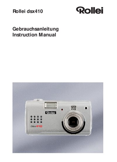 Rollei dsx410 Digital Camera User Manual - cover page