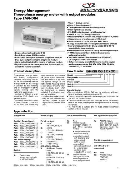EM4-DIN Energy Meter User Manual - cover page