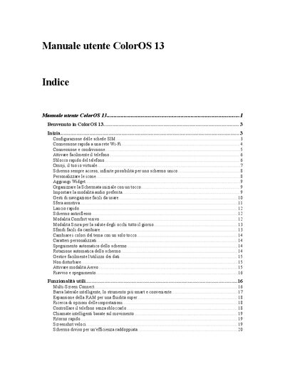 OPPO ColorOS 13 User Manual - cover page