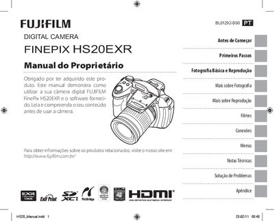 Fujifilm FinePix HS20EXR Digital Camera Owner's Manual