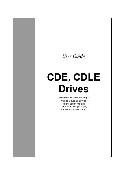 Control Techniques CDLE Variable Speed Drive User Guide - cover page