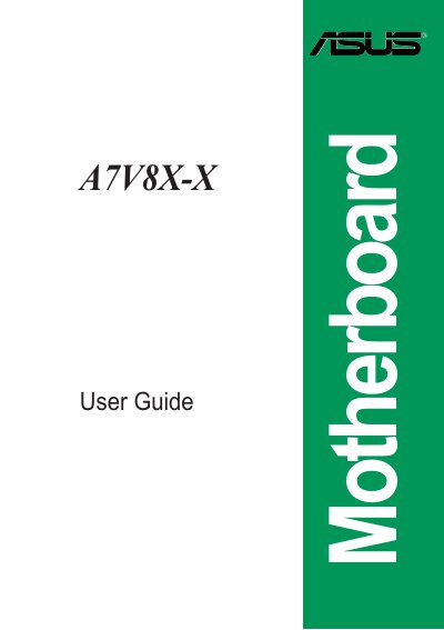 ASUS A7V8X-X Motherboard User Guide - cover page