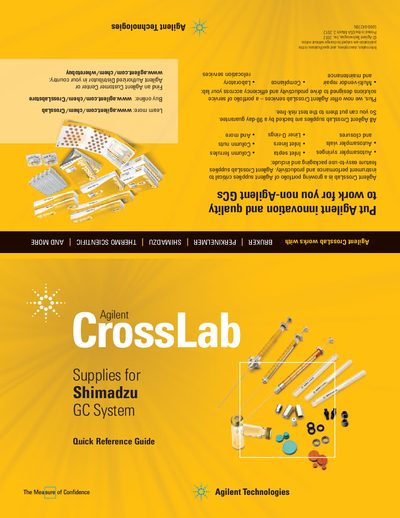 Agilent CrossLab GC Supplies Quick Reference Guide - cover page