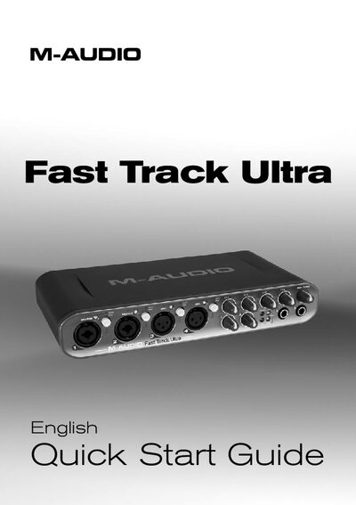 M-Audio Fast Track Ultra Audio Interface Quick Start Guide - cover page