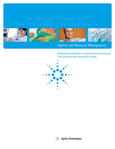 Agilent Lab Resource Management Productivity Brochure - cover page