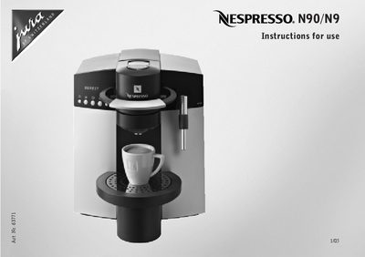 Jura N90/N9 Coffee Machine User Manual - cover page