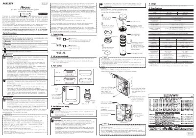 PATLITE WD-8144-A AlirGRID Wireless Data Communication System Instruction Manual - cover page