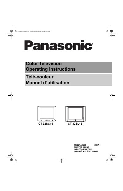 Panasonic CT-32SL15 Television Operating Instructions - cover page